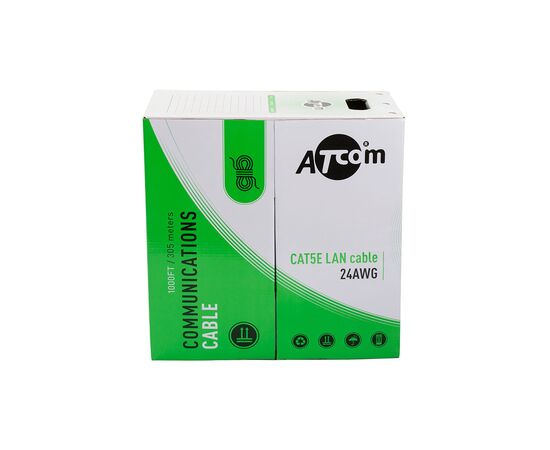 Кабель сетевой Atcom FTP 305м cat.5e Standart CCA (3801), изображение 2 Кабель сетевой Atcom FTP 305м cat.5e Standart CCA (3801), изображение 2