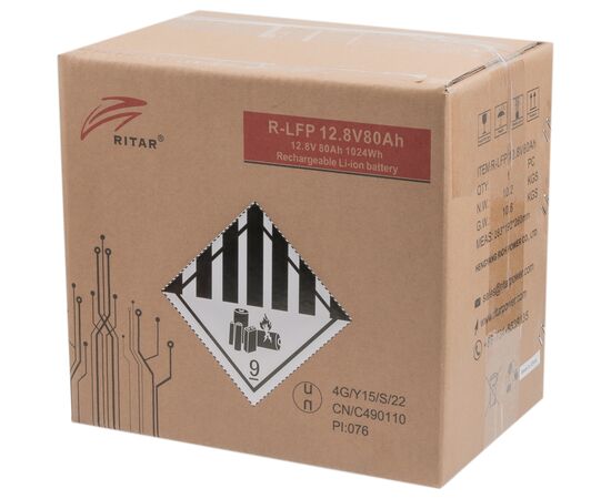 Батарея LiFePo4 Ritar R-LFP 12.8V 80Ah (R-LFP12.8V80Ah), изображение 2 Батарея LiFePo4 Ritar R-LFP 12.8V 80Ah (R-LFP12.8V80Ah), изображение 2
