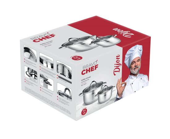 Набор посуды Bravo Chef 1.9 л 3.6 л (BC-6001), изображение 6 Набор посуды Bravo Chef 1.9 л 3.6 л (BC-6001), изображение 6