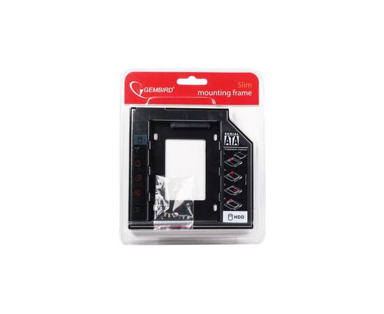 Фрейм-переходник Gembird 2.5" HDD/SSD to laptop slim 5.25'' bay (MF-95-01), изображение 6 Фрейм-переходник Gembird 2.5" HDD/SSD to laptop slim 5.25'' bay (MF-95-01), изображение 6