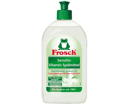 Средство для ручного мытья посуды Frosch Sensitiv Vitamin 500 мл (9001531181597), изображение 2
