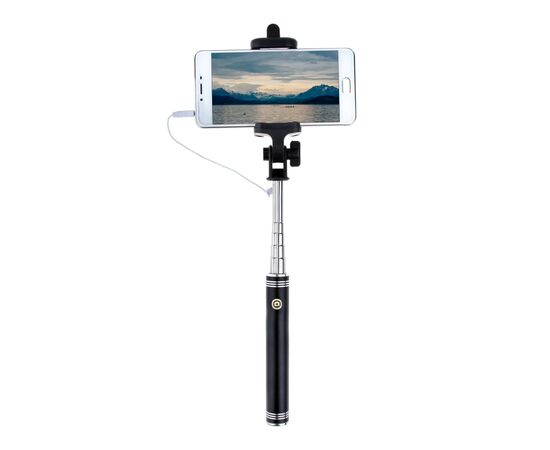 Монопод для селфи Grand-X Metallic Jack 3,5 U-крепление 170-750мм Black (MPGJMBLK), изображение 2 Монопод для селфи Grand-X Metallic Jack 3,5 U-крепление 170-750мм Black (MPGJMBLK), изображение 2