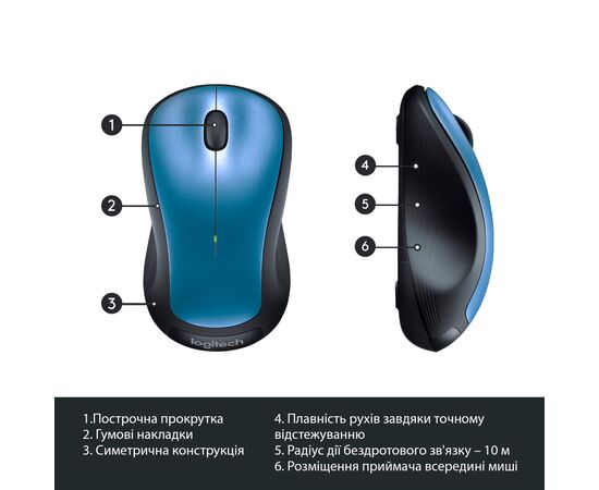 Мышка Logitech M310 Blue (910-005248), изображение 5 Мышка Logitech M310 Blue (910-005248), изображение 5