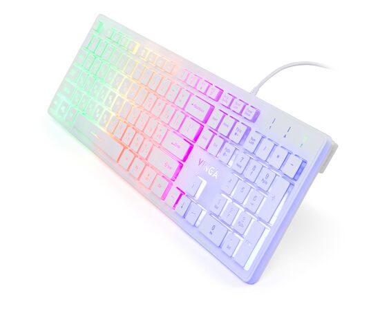 Клавиатура Vinga KB410 White, изображение 2 Клавиатура Vinga KB410 White, изображение 2