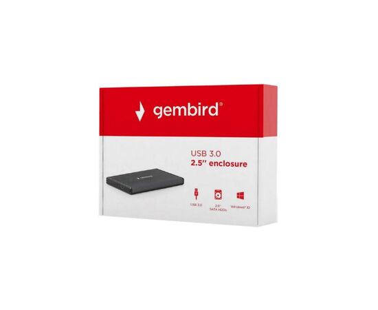 Карман внешний Gembird 2.5" USB3.0 black (EE2-U3S-3), изображение 6 Карман внешний Gembird 2.5" USB3.0 black (EE2-U3S-3), изображение 6