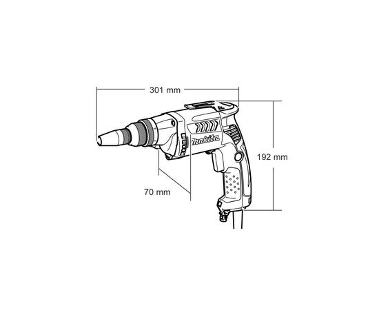Шуруповерт Makita сетевой FS 2700, 570Вт, 0-2.500 мин, 1.8 кг (FS2700), изображение 3 Шуруповерт Makita сетевой FS 2700, 570Вт, 0-2.500 мин, 1.8 кг (FS2700), изображение 3