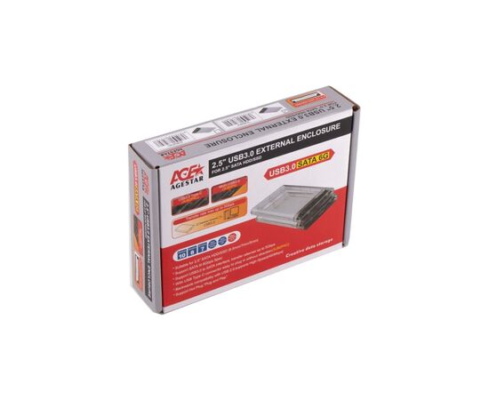 Карман внешний AgeStar 2.5", USB3.0, прозрачный (3UB2P4), изображение 2 Карман внешний AgeStar 2.5", USB3.0, прозрачный (3UB2P4), изображение 2