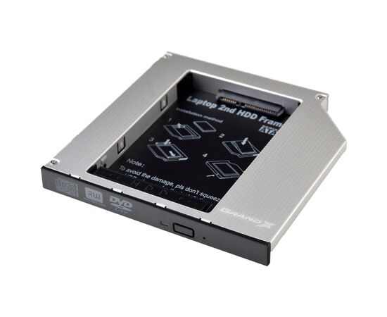 Фрейм-переходник Grand-X HDD 2.5'' to notebook 12.7 mm ODD SATA/mSATA HDC-25 (HDC-25)