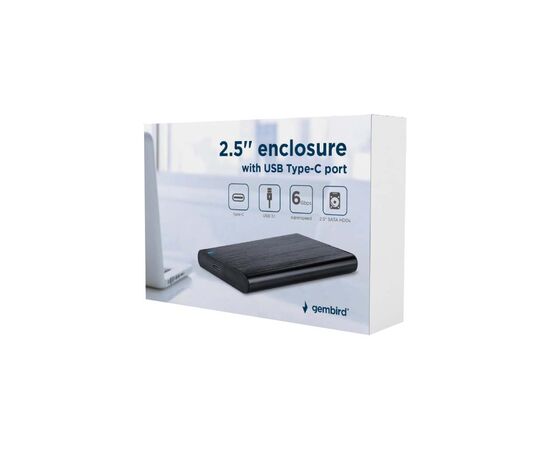 Карман внешний Gembird 2.5" USB3.1 alum black (EE2-U3S-6), изображение 4 Карман внешний Gembird 2.5" USB3.1 alum black (EE2-U3S-6), изображение 4