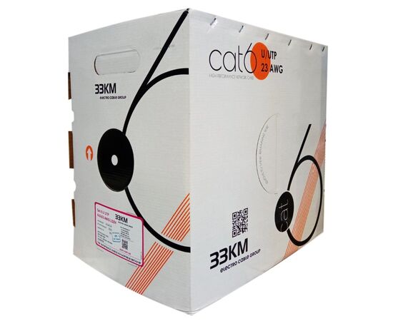 Кабель сетевой ЗЗКМ UTP 305м 4*2*23AWG[0,51] медь[СU] cat.6, внутренний [PVC] (72569), изображение 2