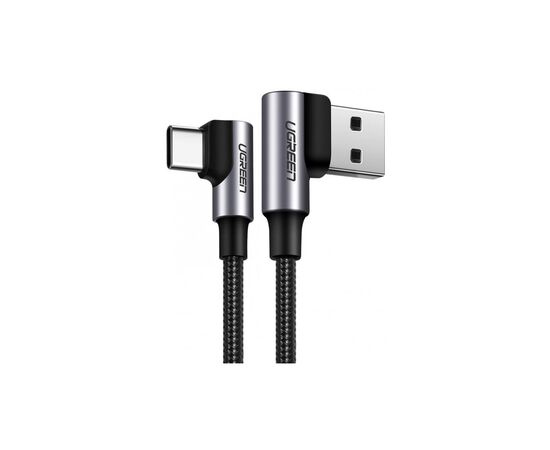 Дата кабель USB 2.0 AM to Type-C 1.0m US176 Both Angled 3A (Black) Ugreen (20856), изображение 2 Дата кабель USB 2.0 AM to Type-C 1.0m US176 Both Angled 3A (Black) Ugreen (20856), изображение 2