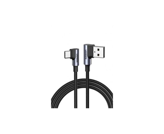 Дата кабель USB 2.0 AM to Type-C 1.0m US176 Both Angled 3A (Black) Ugreen (20856)