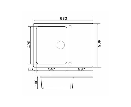 Мойка кухонная GRANADO SALAMANKA grafito (gr0609), изображение 6 Мойка кухонная GRANADO SALAMANKA grafito (gr0609), изображение 6