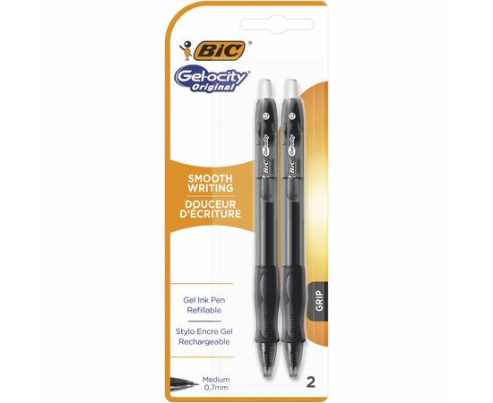 Ручка гелевая Bic Gel-Ocity Original, черная 2 шт в блистере (bc964760)