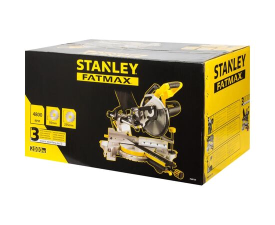 Торцовочная пила Stanley FatMax, 2000 Вт, диск 255х30 мм, 4800 об/мин, вес 22 кг (FME720), изображение 7