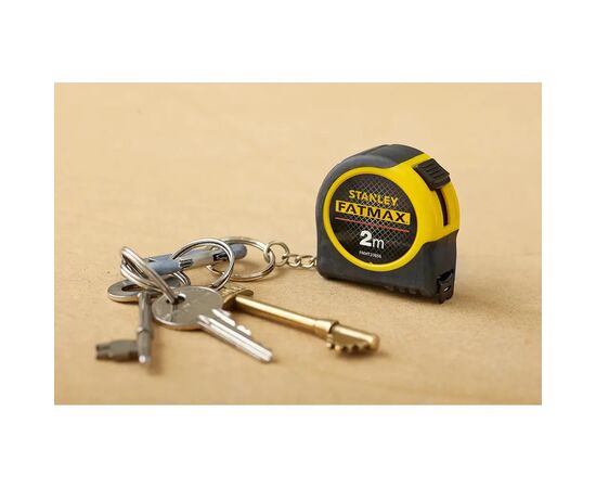 Рулетка Stanley FatMax брелок, 2м х 13мм в гумовому корпусі (FMHT1-33856), зображення 4 Рулетка Stanley FatMax брелок, 2м х 13мм в гумовому корпусі (FMHT1-33856), зображення 4
