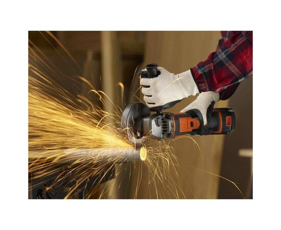 Шлифовальная машина Black&Decker 18V, 4Ah, 125 мм, 8600 об/мин (BCG720M1), изображение 7 Шлифовальная машина Black&Decker 18V, 4Ah, 125 мм, 8600 об/мин (BCG720M1), изображение 7