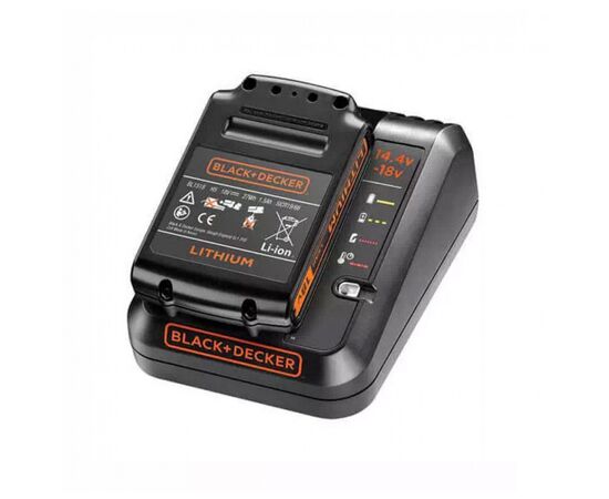 Зарядное устройство для аккумуляторов инструмента Black&Decker 14.4V, 18V, ток 1A (BDC1A15), изображение 3 Зарядное устройство для аккумуляторов инструмента Black&Decker 14.4V, 18V, ток 1A (BDC1A15), изображение 3