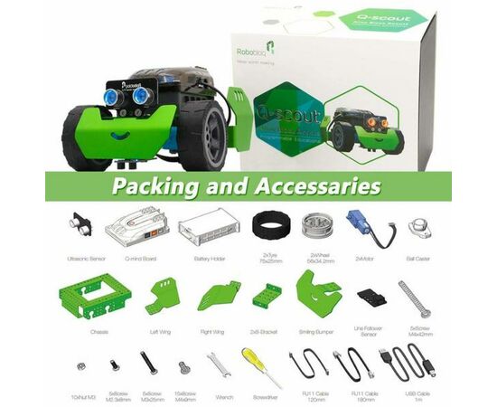 Интерактивная игрушка Robobloq Робот Qoopers Q-Scout Stem Kit (10110002), изображение 4 Интерактивная игрушка Robobloq Робот Qoopers Q-Scout Stem Kit (10110002), изображение 4