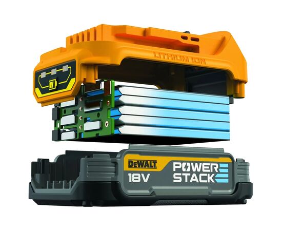 Шуруповерт DeWALT XR Li-Ion PowerStack 18V 2x1.7 Ач, 90 Нм, 0-650/0-2000 об/мин (DCD800E2T), изображение 4 Шуруповерт DeWALT XR Li-Ion PowerStack 18V 2x1.7 Ач, 90 Нм, 0-650/0-2000 об/мин (DCD800E2T), изображение 4