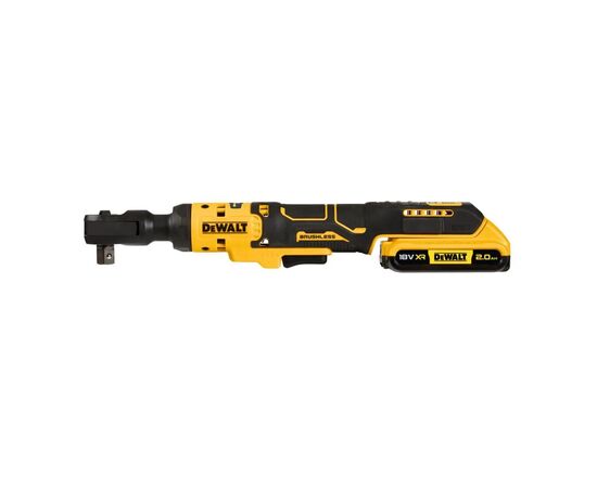 Гайковерт DeWALT угловой - трещётка, 18V XR Li-lon 2Ah, 95 Нм, сумка (DCF512D1), изображение 3 Гайковерт DeWALT угловой - трещётка, 18V XR Li-lon 2Ah, 95 Нм, сумка (DCF512D1), изображение 3