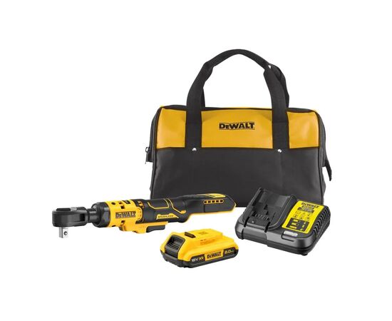 Гайковерт DeWALT угловой - трещётка, 18V XR Li-lon 2Ah, 95 Нм, сумка (DCF512D1)