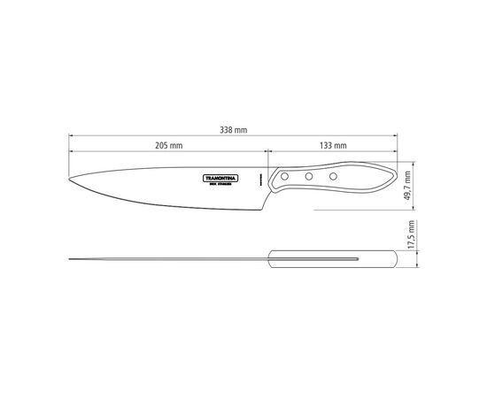 Кухонный нож Tramontina Barbecue Polywood 203 мм Червоне Дерево (21189/178), изображение 5 Кухонный нож Tramontina Barbecue Polywood 203 мм Червоне Дерево (21189/178), изображение 5