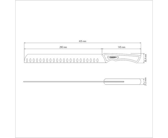 Кухонный нож Tramontina Churrasco Black Slicer 305 мм (22842/112), изображение 2 Кухонный нож Tramontina Churrasco Black Slicer 305 мм (22842/112), изображение 2