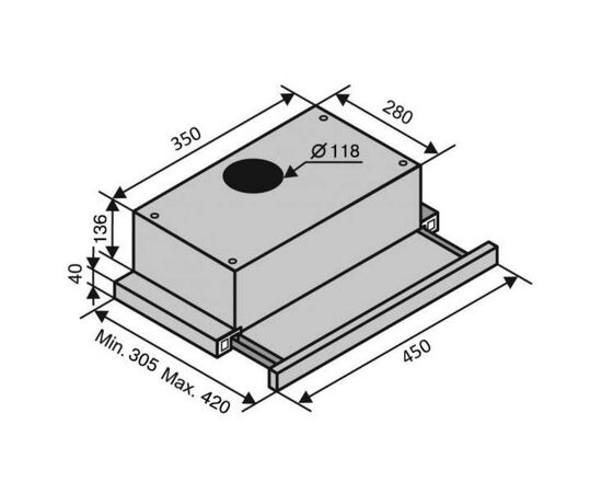 Вытяжка кухонная Ventolux GARDA 45 INOX (700) SLIM, изображение 6 Вытяжка кухонная Ventolux GARDA 45 INOX (700) SLIM, изображение 6