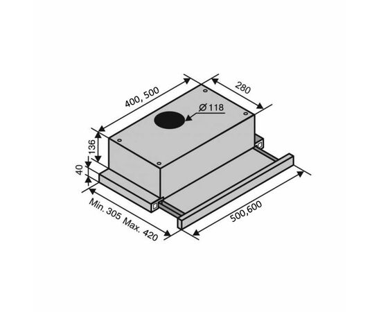 Вытяжка кухонная Ventolux GARDA 60 MX (700) SLIM, изображение 7
