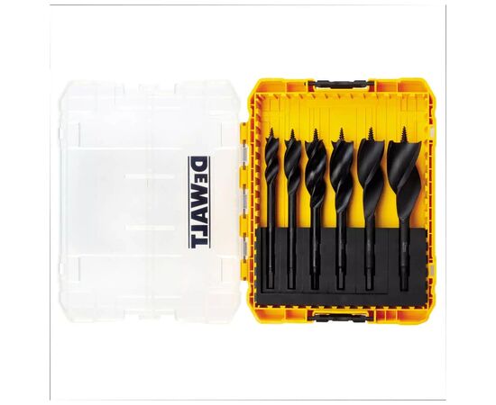 Набор сверл DeWALT спиральных по дереву EXTREME IMPACT, d= 13,16,20,22,25,32 мм (DT90238), изображение 2 Набор сверл DeWALT спиральных по дереву EXTREME IMPACT, d= 13,16,20,22,25,32 мм (DT90238), изображение 2