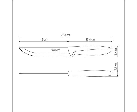 Кухонный нож Tramontina Plenus Light Grey Meat 152 мм (23423/136), изображение 5