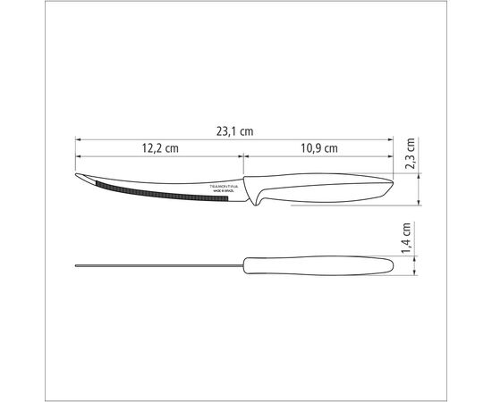 Кухонный нож Tramontina Plenus Light Grey Tomato 127 мм (23428/135), изображение 4 Кухонный нож Tramontina Plenus Light Grey Tomato 127 мм (23428/135), изображение 4