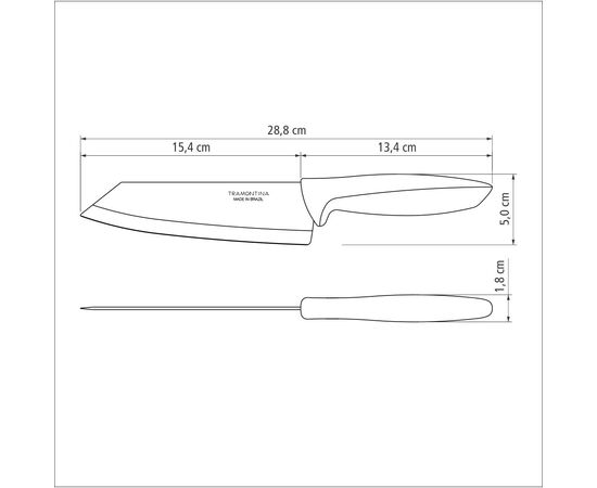 Кухонный нож Tramontina Plenus Light Grey 152 мм (23443/136), изображение 3