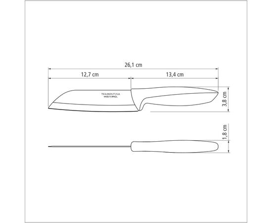 Кухонный нож Tramontina Plenus Light Grey 127 мм (23442/135), изображение 3 Кухонный нож Tramontina Plenus Light Grey 127 мм (23442/135), изображение 3
