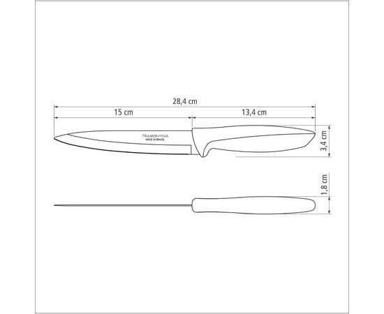 Кухонный нож Tramontina Plenus Light Grey 152 мм (23424/136), изображение 2 Кухонный нож Tramontina Plenus Light Grey 152 мм (23424/136), изображение 2