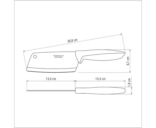 Кухонный нож Tramontina Plenus Light Grey Сікач 127 мм (23430/135), изображение 2 Кухонный нож Tramontina Plenus Light Grey Сікач 127 мм (23430/135), изображение 2