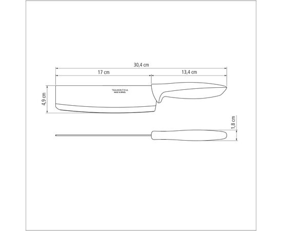 Кухонный нож Tramontina Plenus Grey 178 мм (23444/167), изображение 2 Кухонный нож Tramontina Plenus Grey 178 мм (23444/167), изображение 2