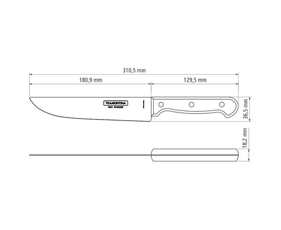 Кухонный нож Tramontina Polywood 180 мм Червоне Дерево (21138/177), изображение 5 Кухонный нож Tramontina Polywood 180 мм Червоне Дерево (21138/177), изображение 5