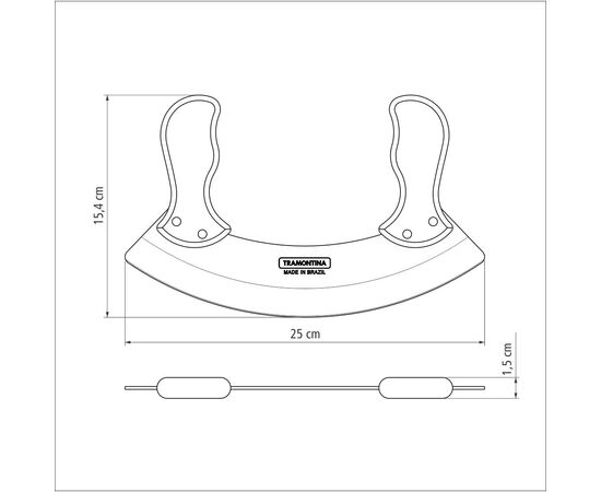 Кухонный нож Tramontina Polywood Мезалуна (21147/190), изображение 4 Кухонный нож Tramontina Polywood Мезалуна (21147/190), изображение 4