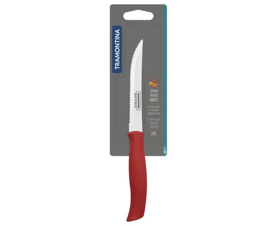 Кухонный нож Tramontina Soft Plus Red Steak 127 мм (23661/175), изображение 3 Кухонный нож Tramontina Soft Plus Red Steak 127 мм (23661/175), изображение 3