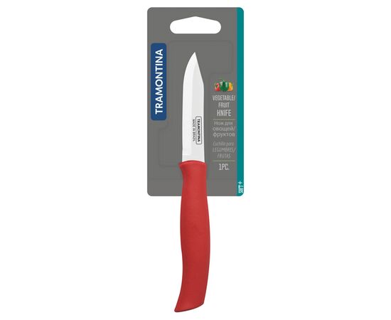 Кухонный нож Tramontina Soft Plus Red Vegetable 76 мм (23660/173), изображение 5 Кухонный нож Tramontina Soft Plus Red Vegetable 76 мм (23660/173), изображение 5