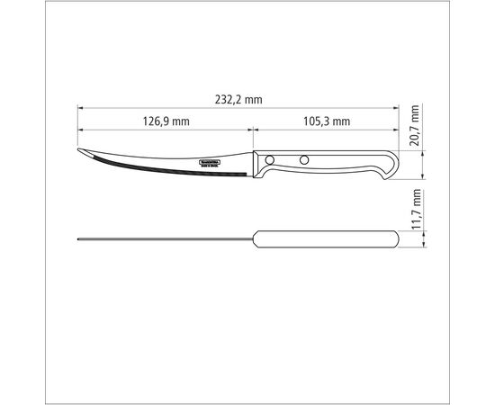 Кухонный нож Tramontina Ultracorte Tomato 127 мм (23852/105), изображение 6 Кухонный нож Tramontina Ultracorte Tomato 127 мм (23852/105), изображение 6