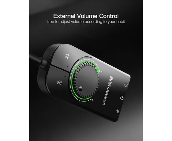 Звуковая плата Ugreen CM129 black (40964), изображение 2 Звуковая плата Ugreen CM129 black (40964), изображение 2
