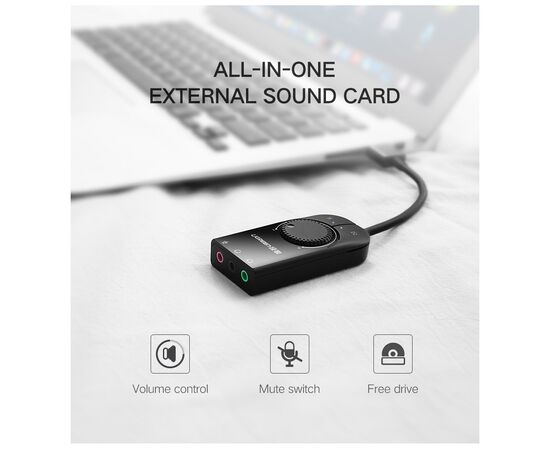 Звуковая плата Ugreen CM129 black (40964), изображение 3 Звуковая плата Ugreen CM129 black (40964), изображение 3