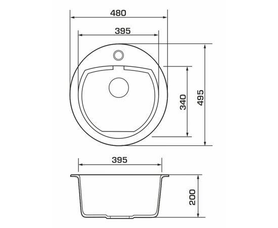 Мойка кухонная GRANADO LUGO black shine (gr2801), изображение 5 Мойка кухонная GRANADO LUGO black shine (gr2801), изображение 5