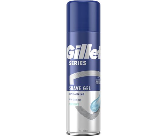 Гель для гоління Gillette Series Відновлювальний із зеленим чаєм 200 мл (7702018619658)