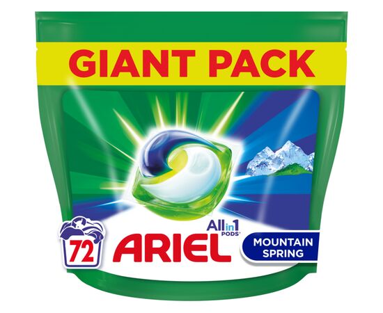 Капсули для прання Ariel Pods Все-в-1 Гірське джерело 72 шт. (8006540799055)