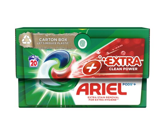 Капсулы для стирки Ariel Pods All-in-1 + Сила екстраочищення 20 шт. (8001090803474), изображение 2 Капсулы для стирки Ariel Pods All-in-1 + Сила екстраочищення 20 шт. (8001090803474), изображение 2