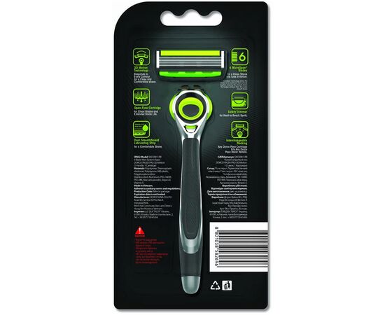 Бритва Dorco Pro 3D Motion 6 лез 1 шт. (8801038582696), изображение 2 Бритва Dorco Pro 3D Motion 6 лез 1 шт. (8801038582696), изображение 2